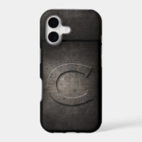 Grunge Metal Monogram Iphone Case for Him