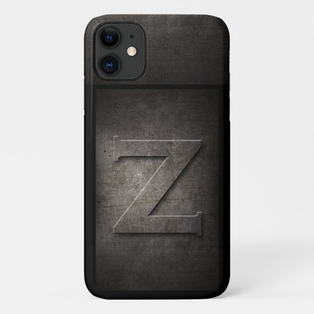 Grunge Metal Z Monogram Iphone Case (Back)