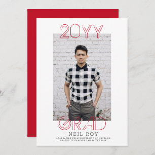 Grunge Minimalistic Modern Graduation Invitation