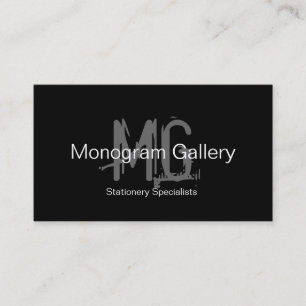 Grunge Monogram Customizable Business Card