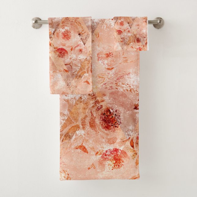 Grunge motif floral. Arrière - plan de corail. (En situation)
