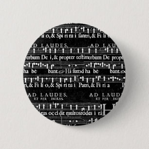 grunge music notes 2 inch round button