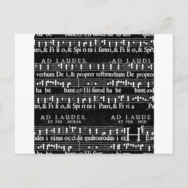grunge music notes postcard (Front)