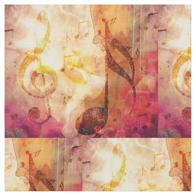 Grunge music notes with violin fabric (Close Up)