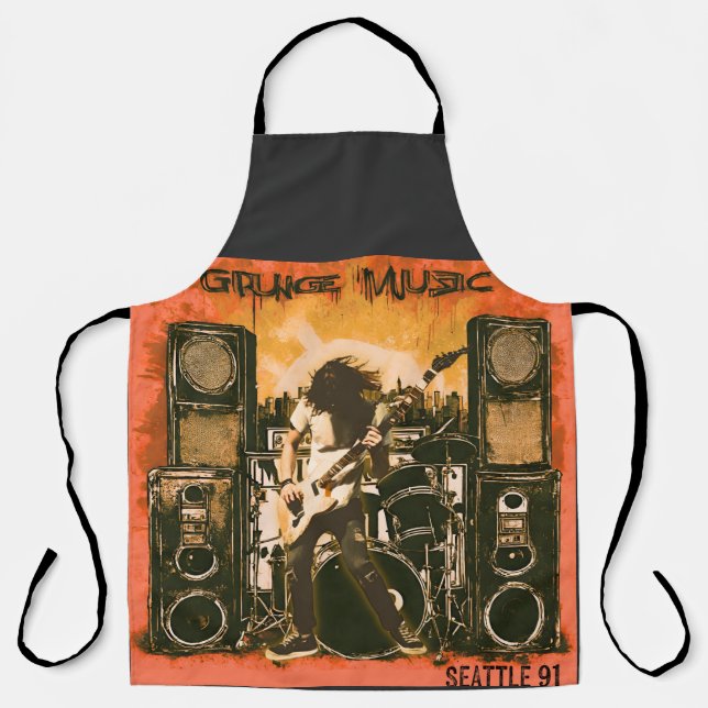Grunge Music Seattle 1991 Apron (Front)