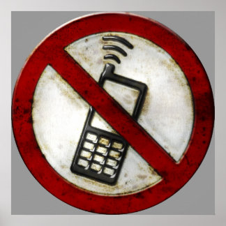 Grunge 'NO PHONE ZONE' Sign - eerie poster