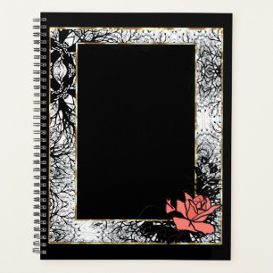 Grunge oldish retro vintage rose coral flowers flo planner