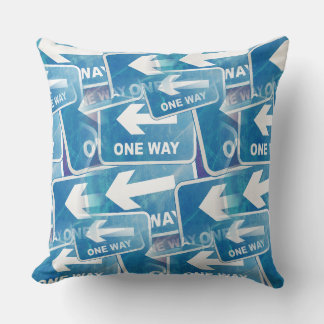 Grunge One Way Sign Background Throw Pillow