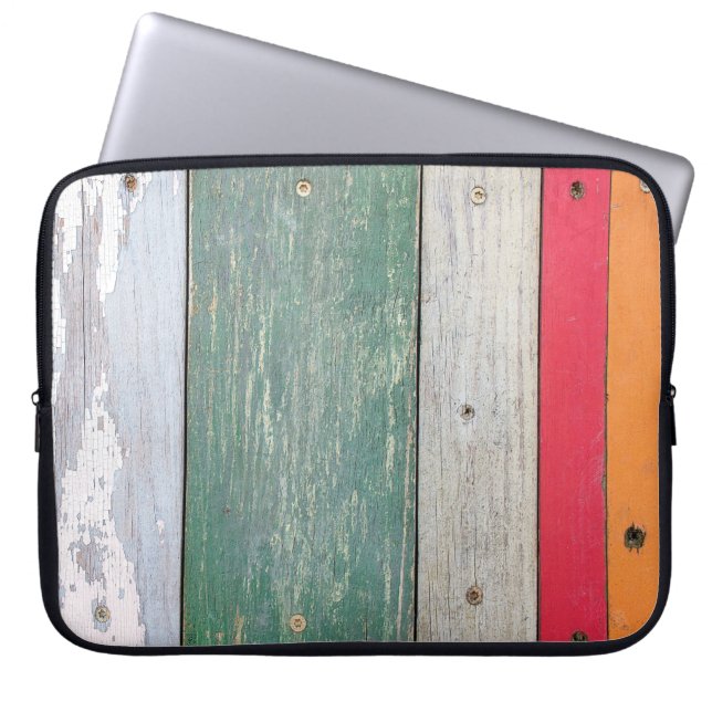 Grunge Paint on Wood Laptop Sleeve (Front)