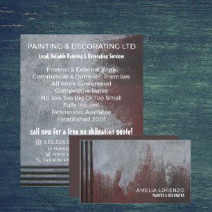 Grunge Painted Wall, Painter & Decorator Business Card