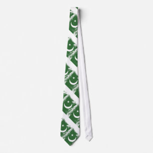 Grunge Pakistan Flag Tie