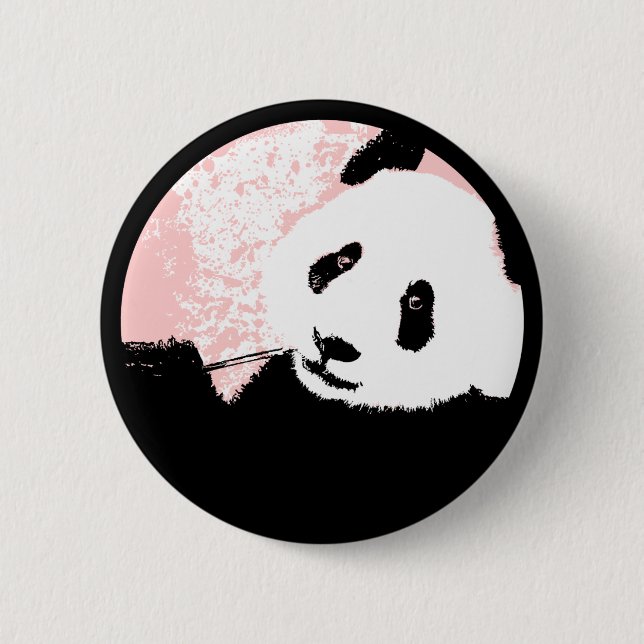 grunge panda. 2 inch round button (Front)