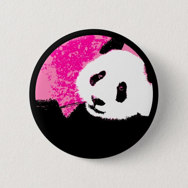 grunge panda. 2 inch round button (Front)