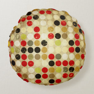 grunge paper background with colored circles patte round pillow