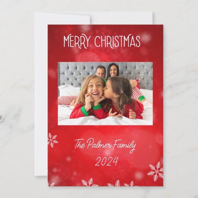 Grunge Paper Design Holiday Card (Front)