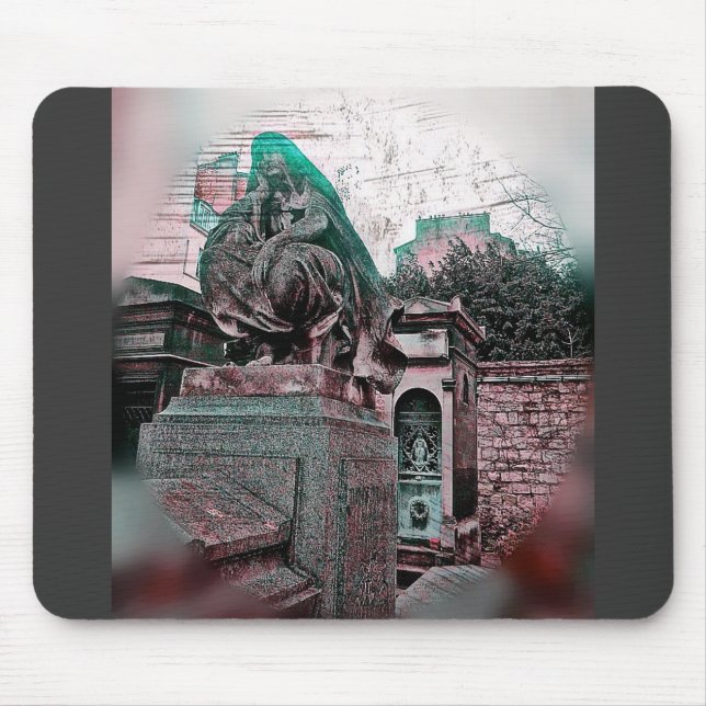 Grunge Paris Grave Mouse Pad (Front)