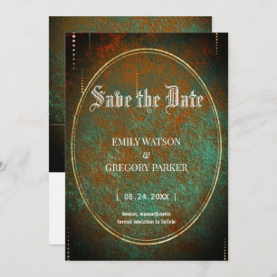 Grunge Patina vintage background Save The Date