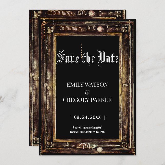 Grunge Patina vintage background Save The Date (Front/Back)