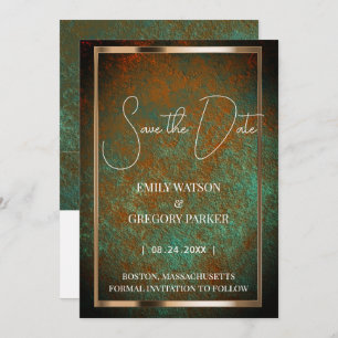 Grunge Patina vintage background Save The Date
