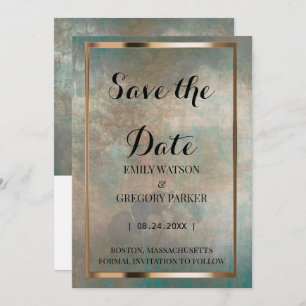 Grunge Patina vintage background Save The Date