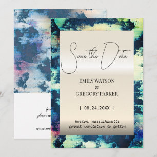 Grunge Patina vintage rust metallic Save The Date