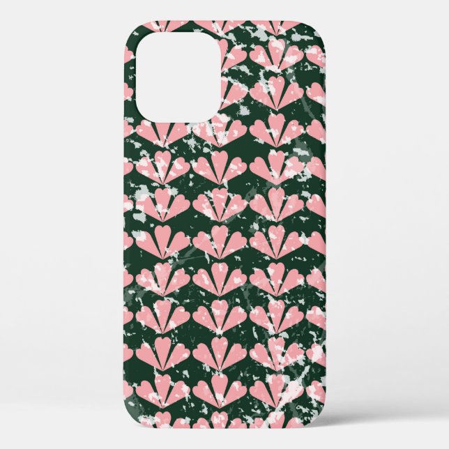 grunge pattern background, hearts, flower, pink. T Case-Mate iPhone Case (Back)