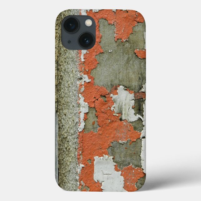 Grunge peeling orange paint on concrete wall Case-Mate iPhone case (Back)