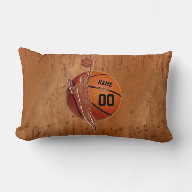 Grunge Personalized Basketball Pillow for Guys (Front)