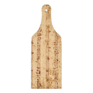 Grunge piano notes music sheet cutting board