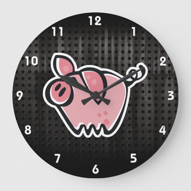 Grunge Pig Large Clock (Front)