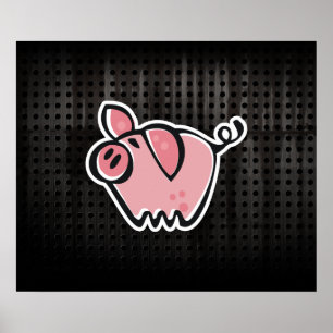 Grunge Pig Poster