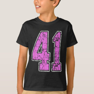 Grunge Pink And Pink Number 41 Jersey Player Unifo T-Shirt