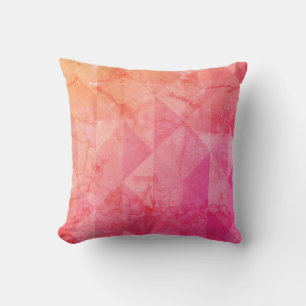 Grunge pink orange watercolor custom name text throw pillow