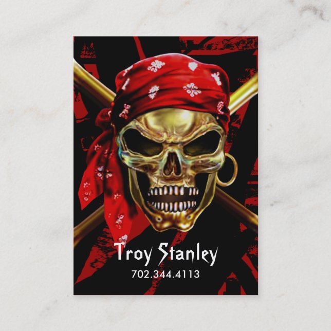 Grunge Pirate Business Card template (Front)