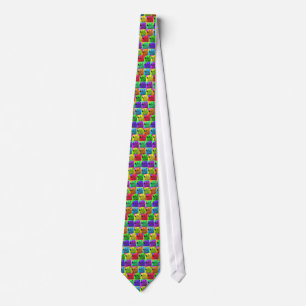 Grunge Pop Art Popart Polar Bear Closeup Colourful Tie