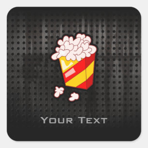 Grunge Popcorn Square Sticker