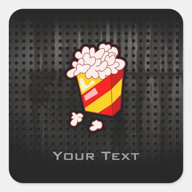 Grunge Popcorn Square Sticker (Front)