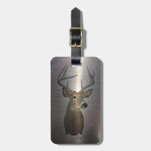 Grunge Primitive buck white tail deer Luggage Tag