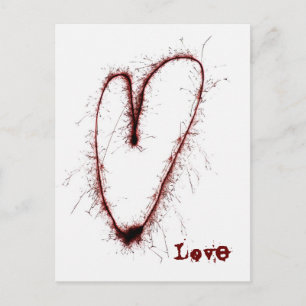 Grunge Punk Love Heart Carte Postale