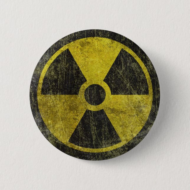 Grunge Radioactive Symbol 2 Inch Round Button (Front)