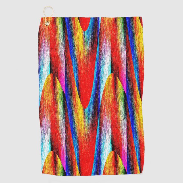 Grunge Rainbow Golf Towel (Front)