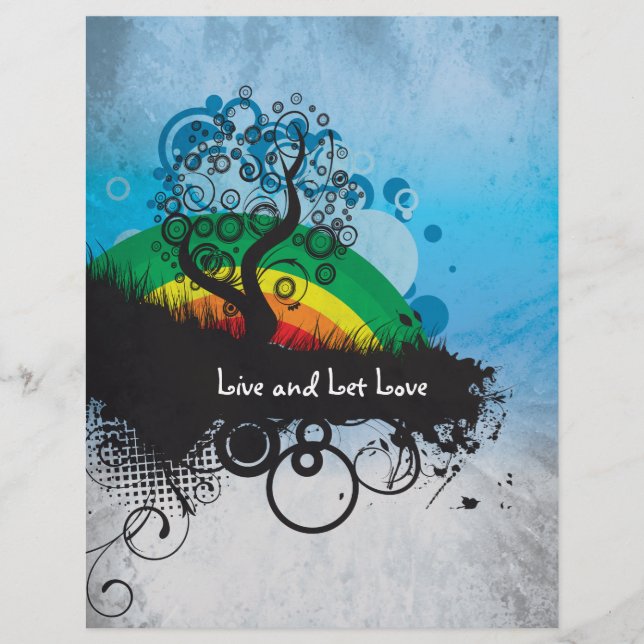 Grunge Rainbow Tree Customizable Flyer (Front)