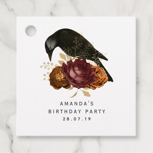 Grunge Ravenwood Gothic Fantasy Favour Tags (Front)