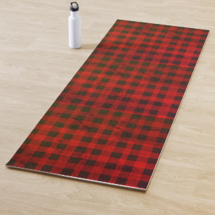 Grunge Red Black Tartan Plaid Yoga Mat