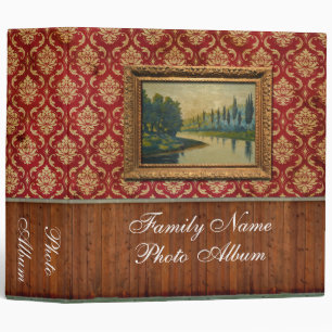 Grunge Red Damask Photo Album Binder