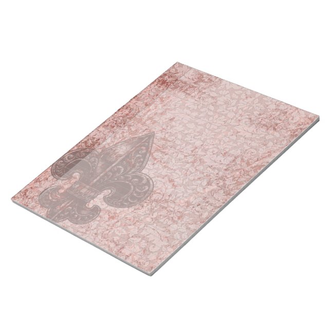 Grunge Red Fluer De Lis Goth Bloc-notes juridique (Incliné)