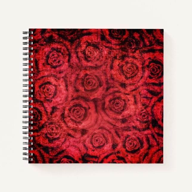 Grunge, red roses notebook (Front)