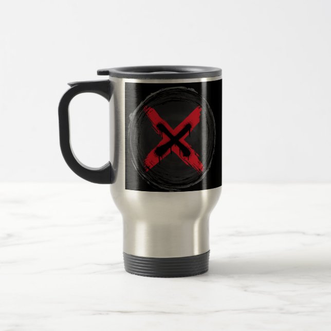  Grunge Red Xpression  Travel Mug (Left)