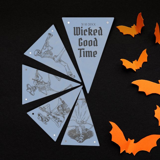 Grunge Retro Black Halloween Party Bunting Flags (Creator Uploaded)