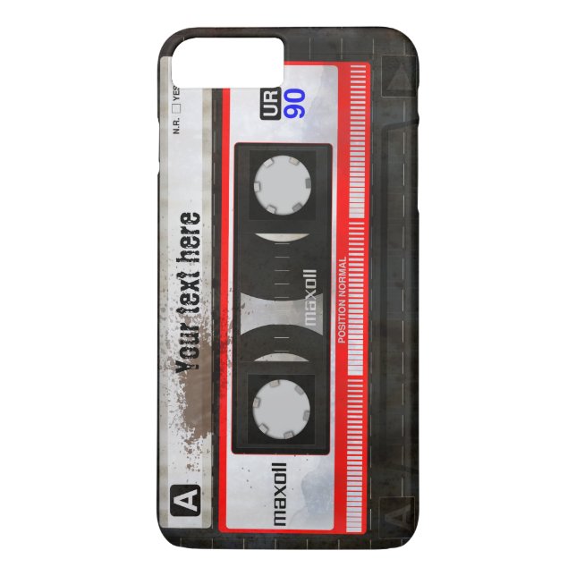 Grunge Retro Compact Audio Cassette | DJ Case-Mate iPhone Case (Back)